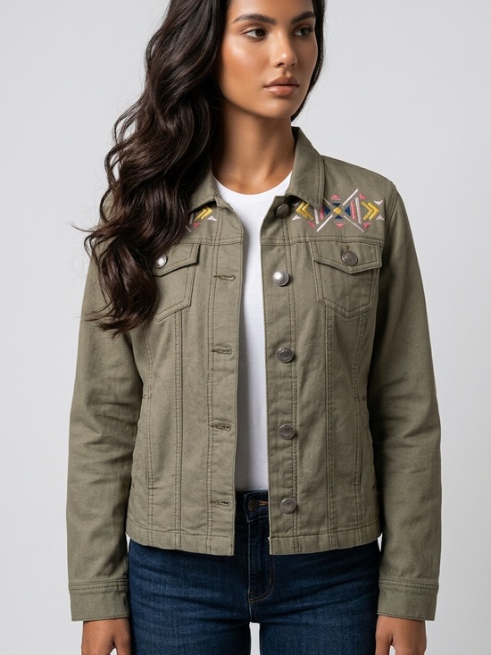 Ariat Jackets & Blazers - ARIAT Lulu Jacket Olive Embroidered Southwestern Western Shacket